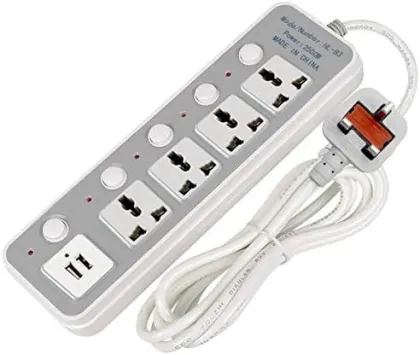 وصلة كهرباء مع مدخلين USB