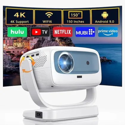 جهاز عرض DANCIEYA 4K مزود بحامل حر بزاوية 180 درجة