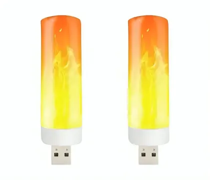 قطعتين من مصباح USB محاكاة ضوء اللهب 5 فولت