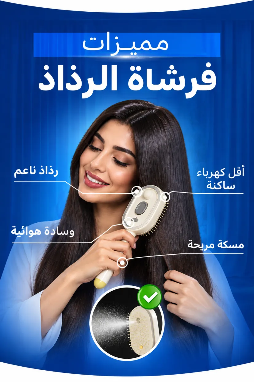 فرشاة الشعر الكهربائية بالرذاذ