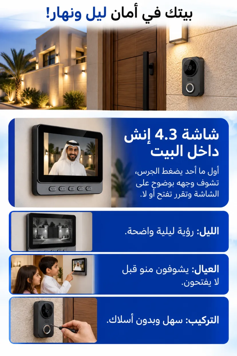 الجرس الذكي بالشاشة والكاميرا