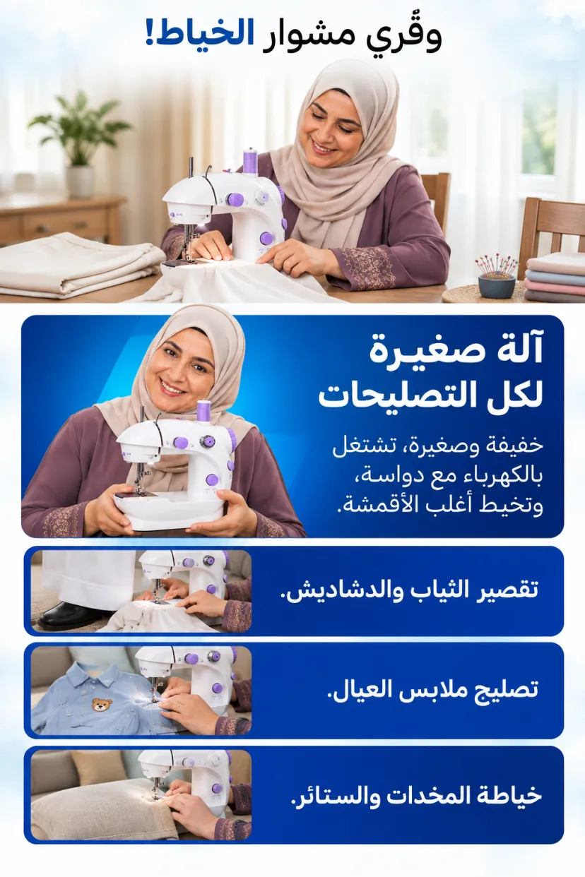 آلة الخياطة المنزلية المحمولة