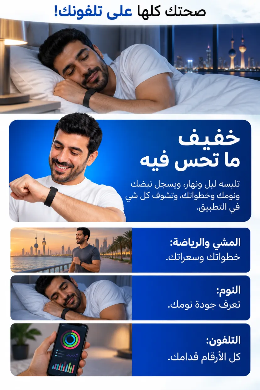 سوار ذكي بدون شاشة Ovello GitFit Air